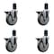 Service Caster 5'' Gray Poly Swivel 1-5/8'' Expanding Stem Caster Set with Brake, 4PK SCC-EX20S514-PPUB-PLB-158-4 - alternate 1